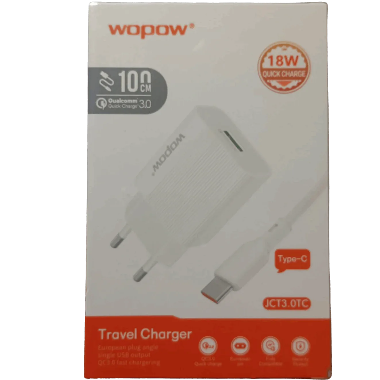 Wopow JCT3.0TC 18W QC 3.0 Travel Charger Bundle (EU Plug) - LebTech-store