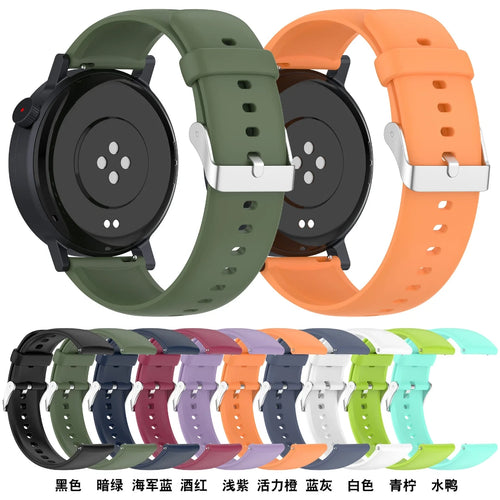 Premium 22mm quick release liquid silicone sport watch straps with durable stainless steel buckles from Lebtech Store, showing front and back designs with fast delivery across Lebanon.
