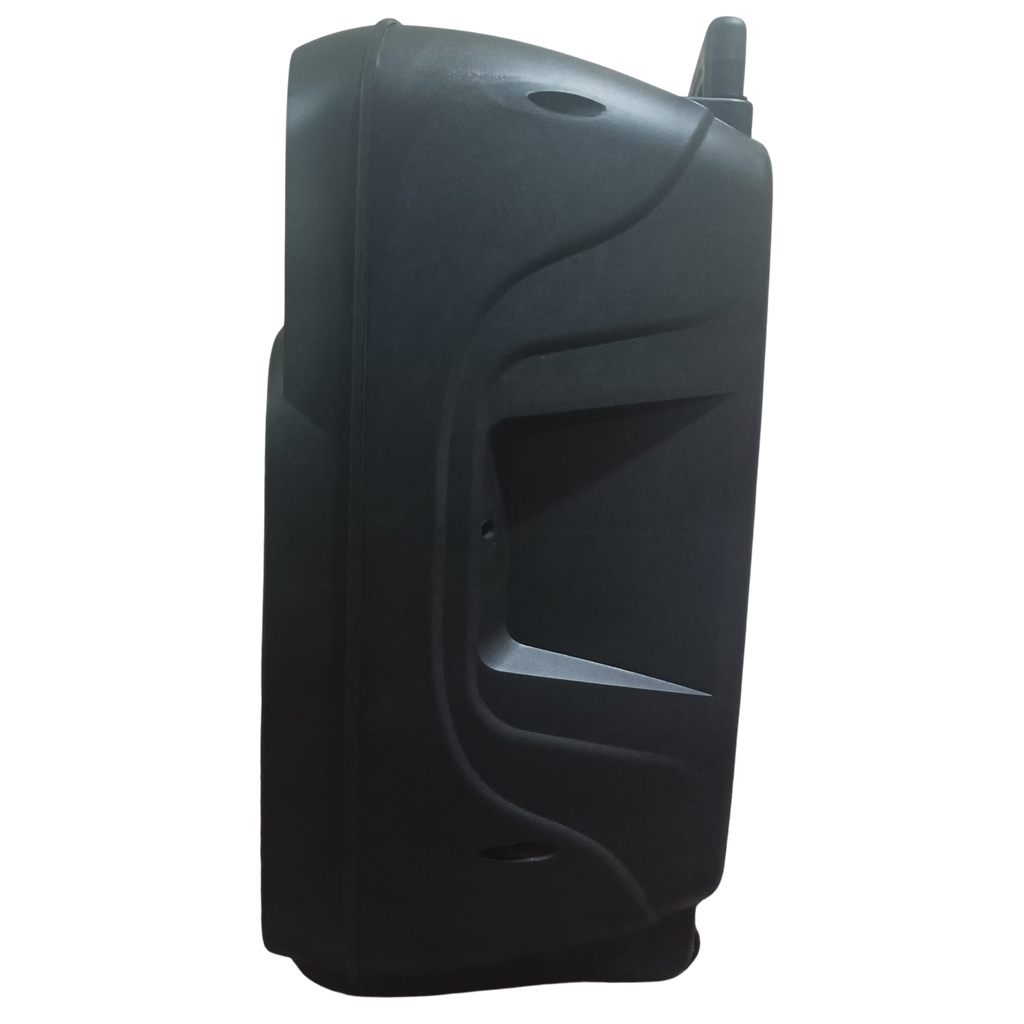 Black speaker on a white background