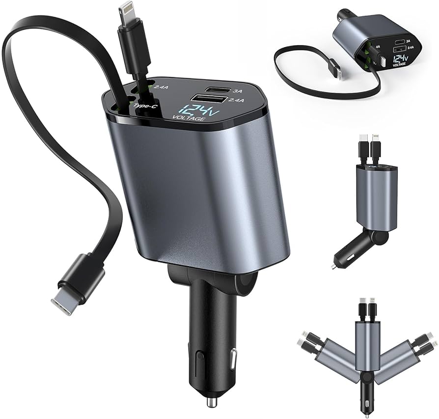 4-in-1 retractable car charger
