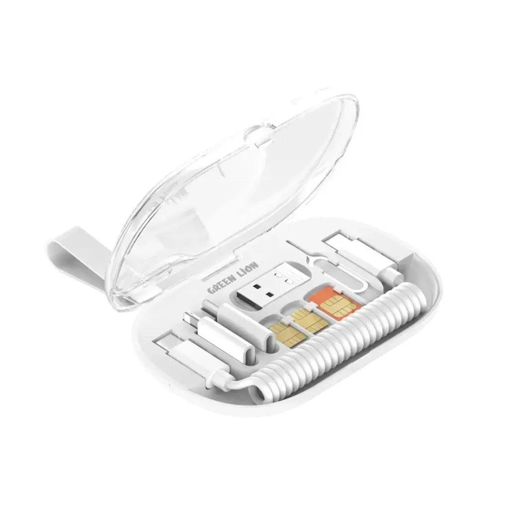 SIM card tray with clear cover on a white background
