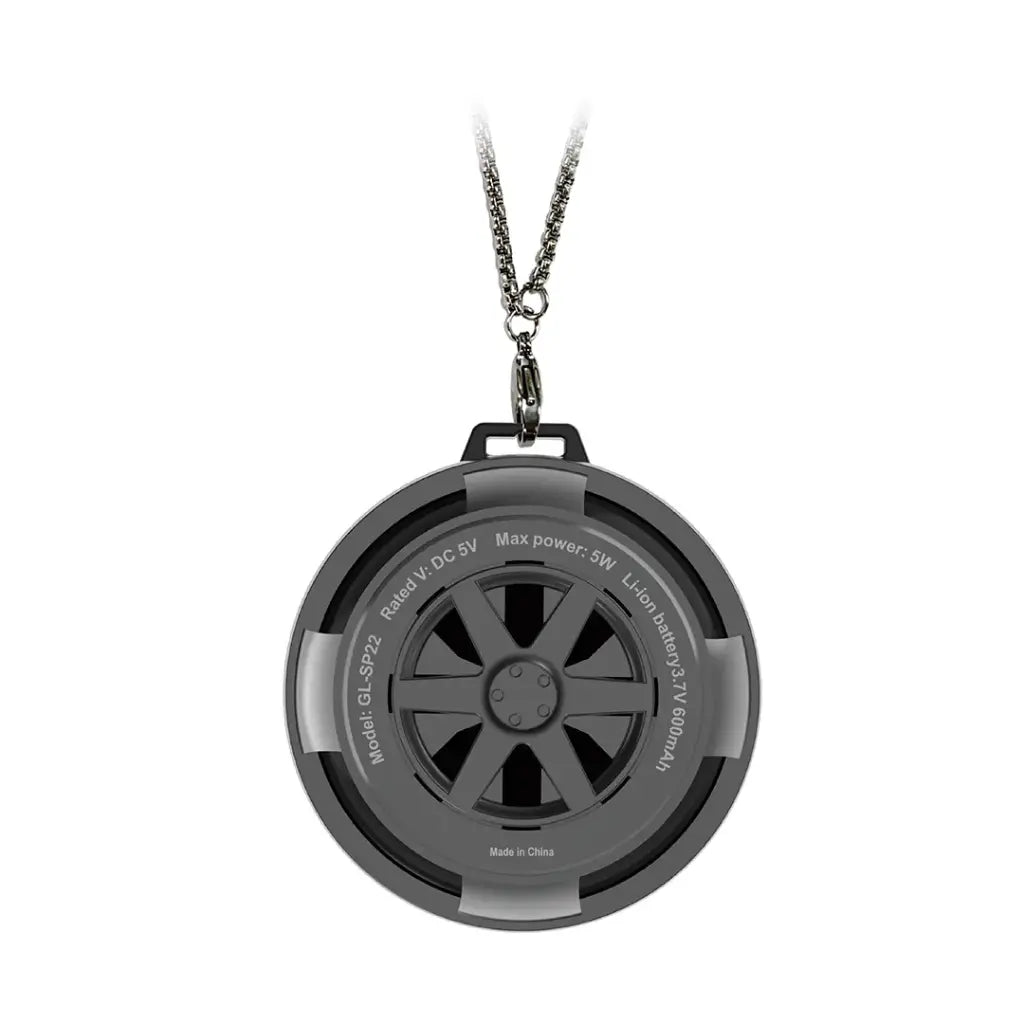 "Rear view of Green Lion GL-SP22 Spin Beat Speaker showing 5W power and 600mAh battery specs, available at LebTech Store Lebanon."