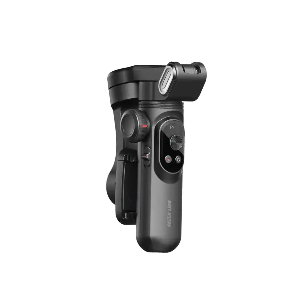 Black camera grip with control buttons on a white background