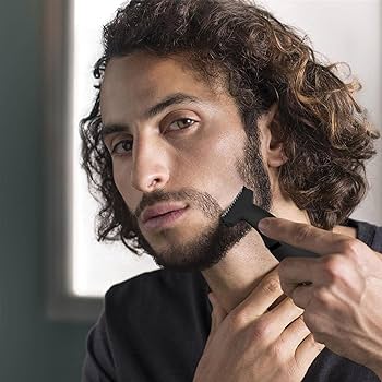 "Professional beard grooming with Green Lion GR-3670 One Blade Trimmer, available at LebTech Store Lebanon."
