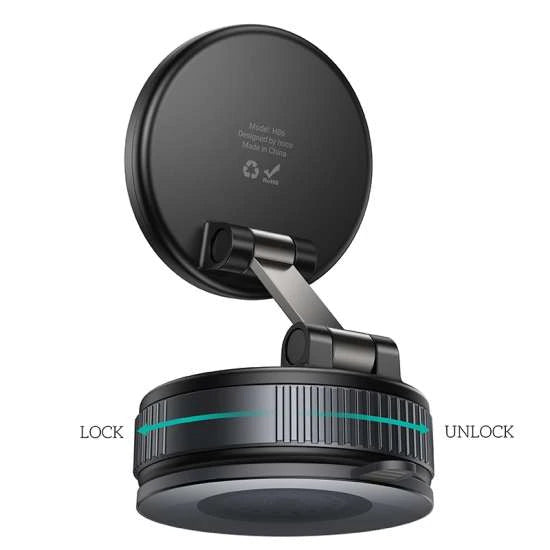 Black car mount with a pop-up design on a white background