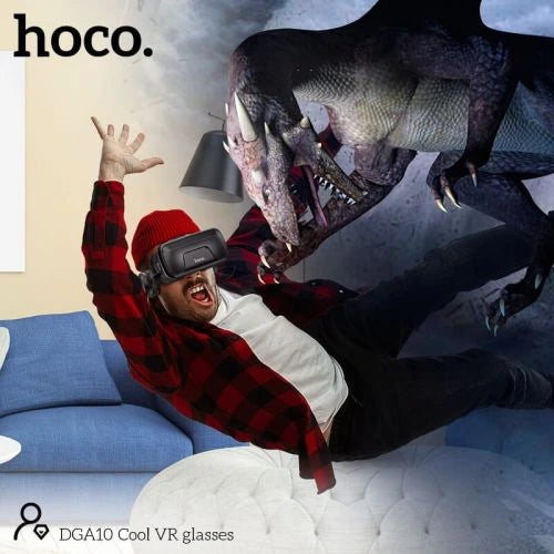 Immersive 360-degree 3D gaming experience with Hoco DGA10 Cool VR Glasses, high-quality mobile virtual reality headset at LebTech Store Lebanon.