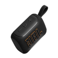 Black JBL Go 5 AirTouch ultra-portable speaker at LecTech Store Lebanon, featuring tactile playback buttons, IP68 waterproof protection, and 10 hours of playtime for on-the-go audio