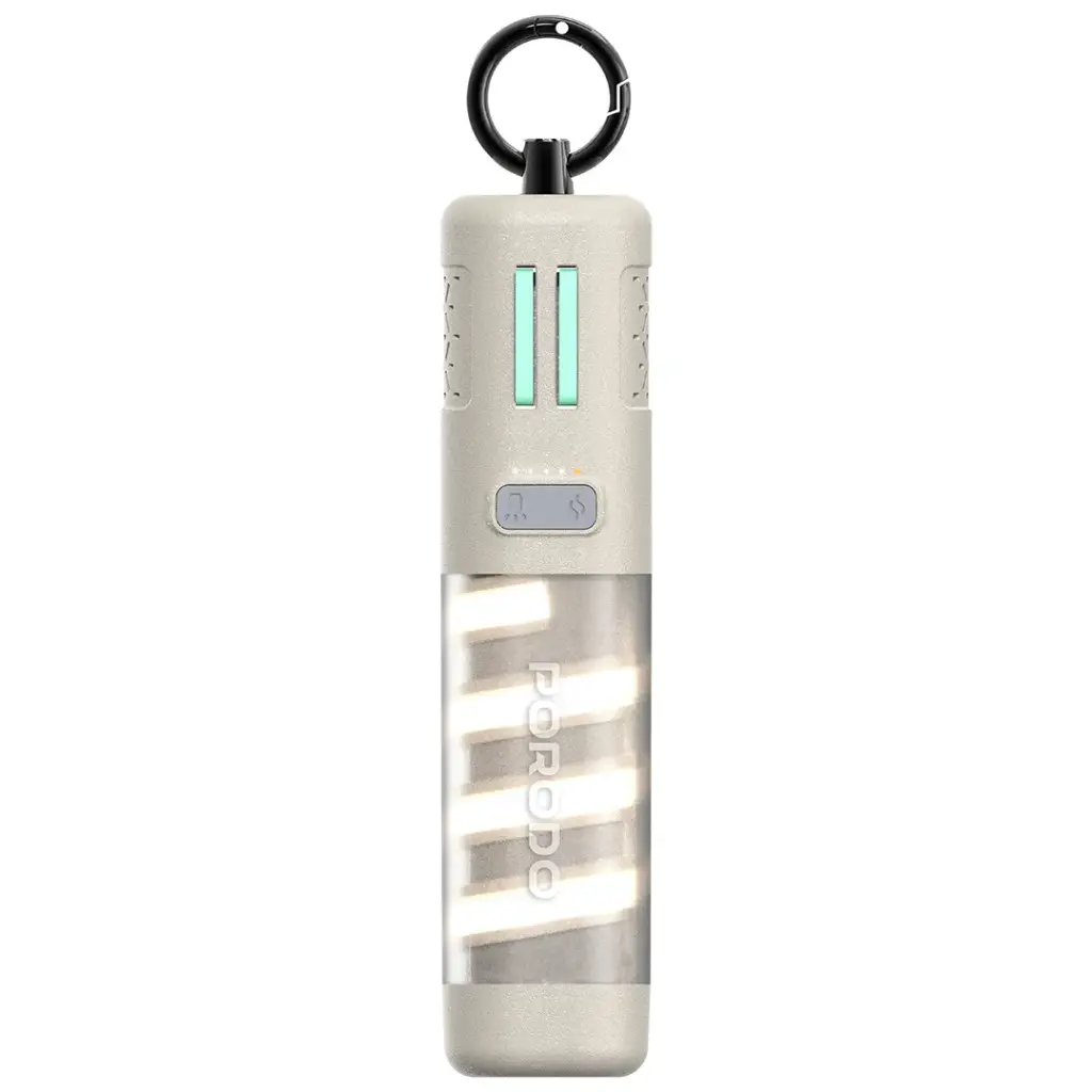 Portable light with a visible brand logo on a white background