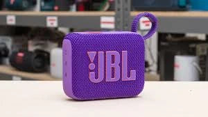Purple JBL Go 5 AirTouch portable Bluetooth speaker at LecTech Store Lebanon, featuring a vibrant woven fabric finish, integrated carrying loop, and rugged waterproof construction