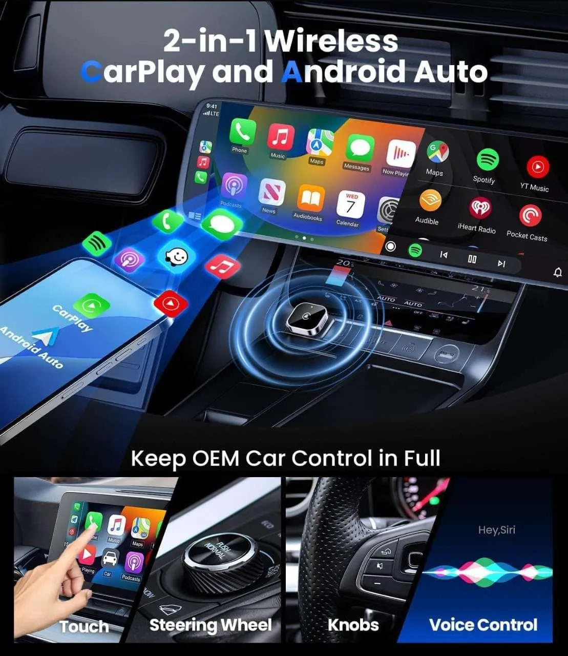 Wireless CarPlay & Android Auto Adapter - USB Dongle for Car - LebTech-store