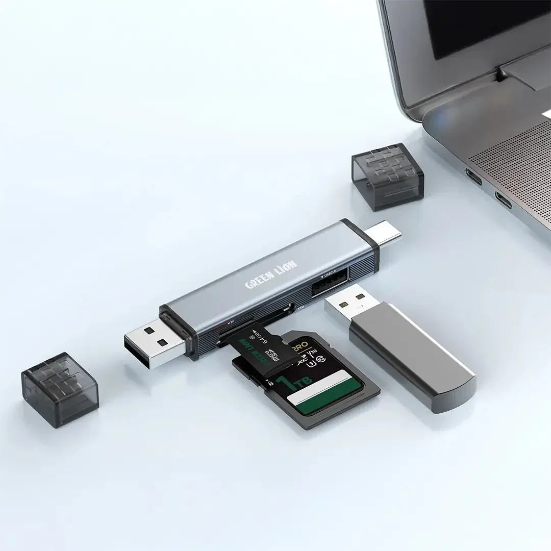 Lebtech Green Lion 3-in-1 Card Reader USB-C 480Mbps-Buy Online|LebTech Lebanon ...