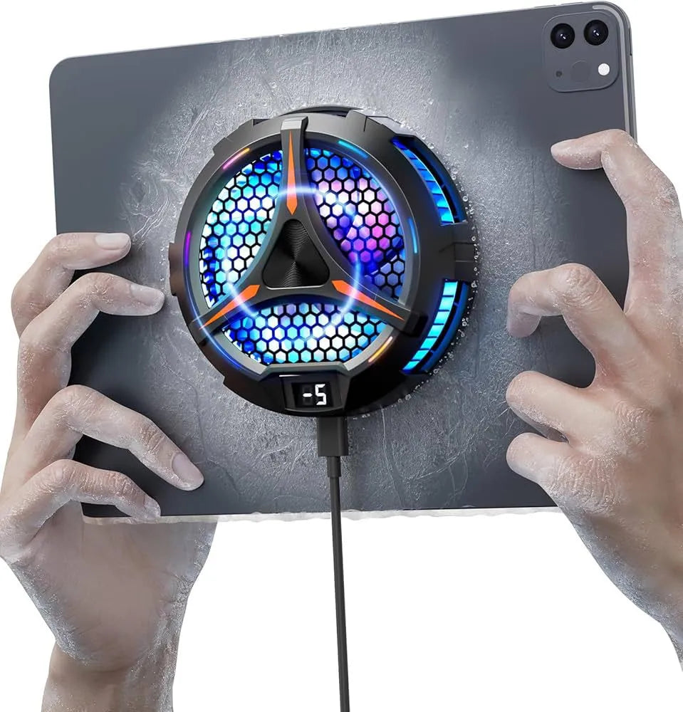 cooling radiator -5 degrees Colorful LED light pad with honeycomb design on a tablet
