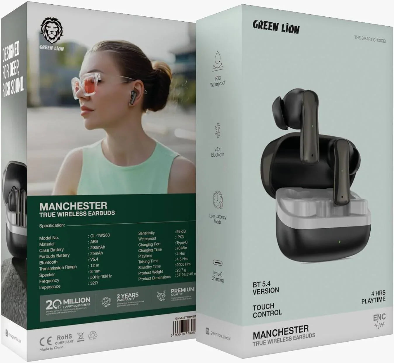 Green Lion Manchester True Wireless Earbuds - LebTech-store