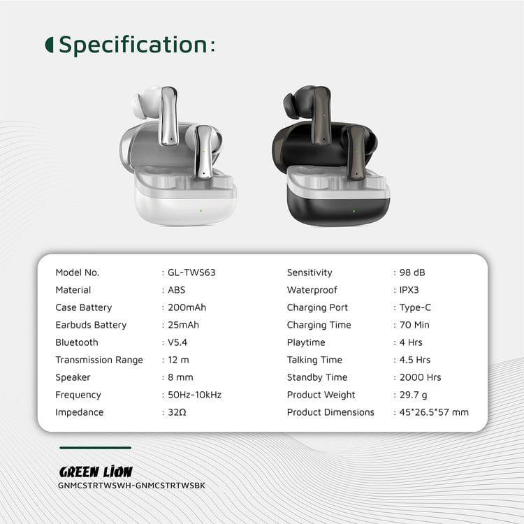 Green Lion Manchester True Wireless Earbuds - LebTech-store