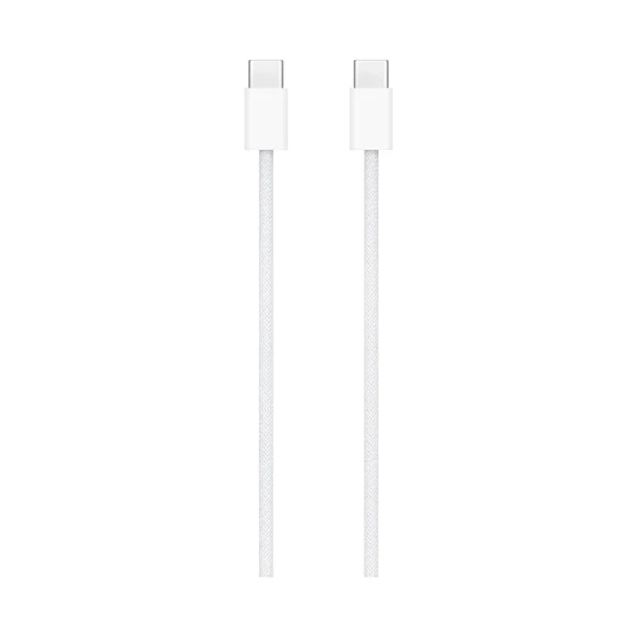 Apple braided USB-C charging cable tips in white, available at Lebtech Store.