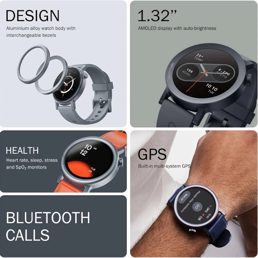 Infographic of CMF by Nothing Watch Pro 2 key features including design, display, health tracking, GPS, and Bluetooth calls at Lebtech Store Lebanon.