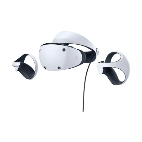 The Sony PlayStation VR2 gaming headset and two Sense controllers, available at Lebtech Store Lebanon.