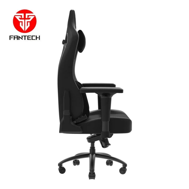 Black office chair with Fantech logo on a white background