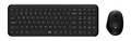 Fantech GO WK901 black wireless keyboard with numeric keypad and matching four-button mouse, top view