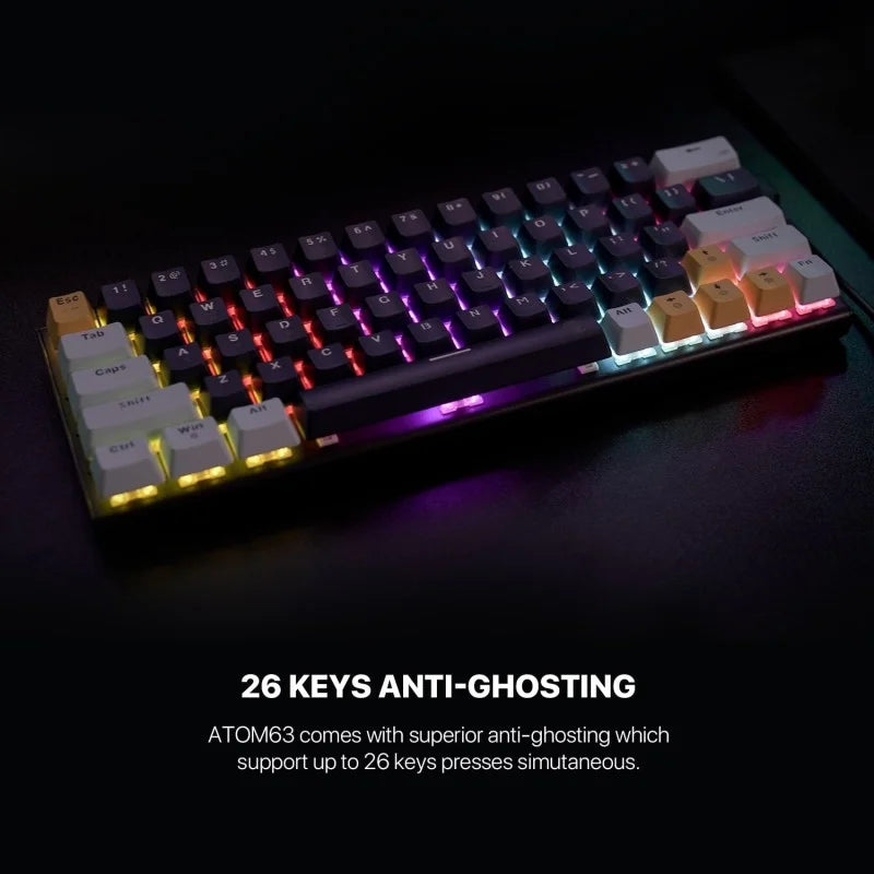 Mechanical keyboard with RGB lighting on a dark background