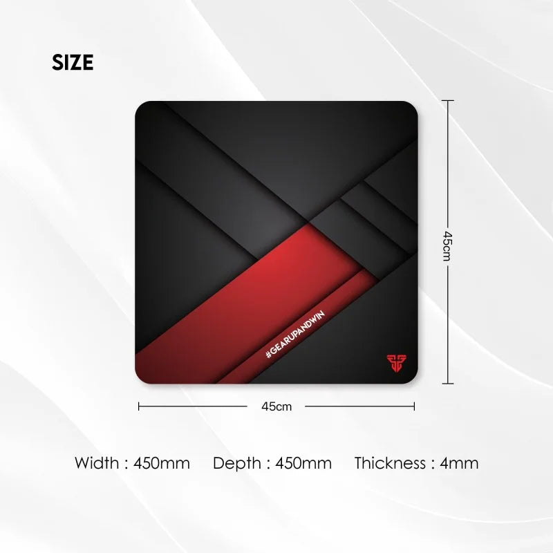 Black and red product with dimensions on a white background