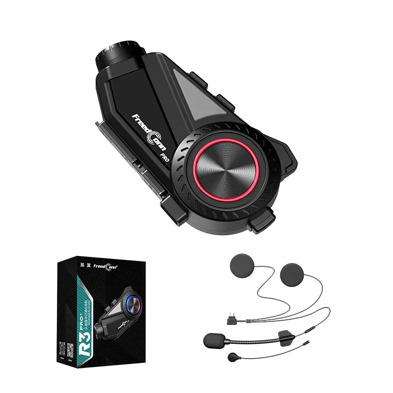 FreedConn R3 Pro V2 box packaging with included headset speakers and microphone kit from Lebtech Store Lebanon