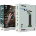 Green Lion Jet Flame Pro windproof lighter retail packaging, front and side view