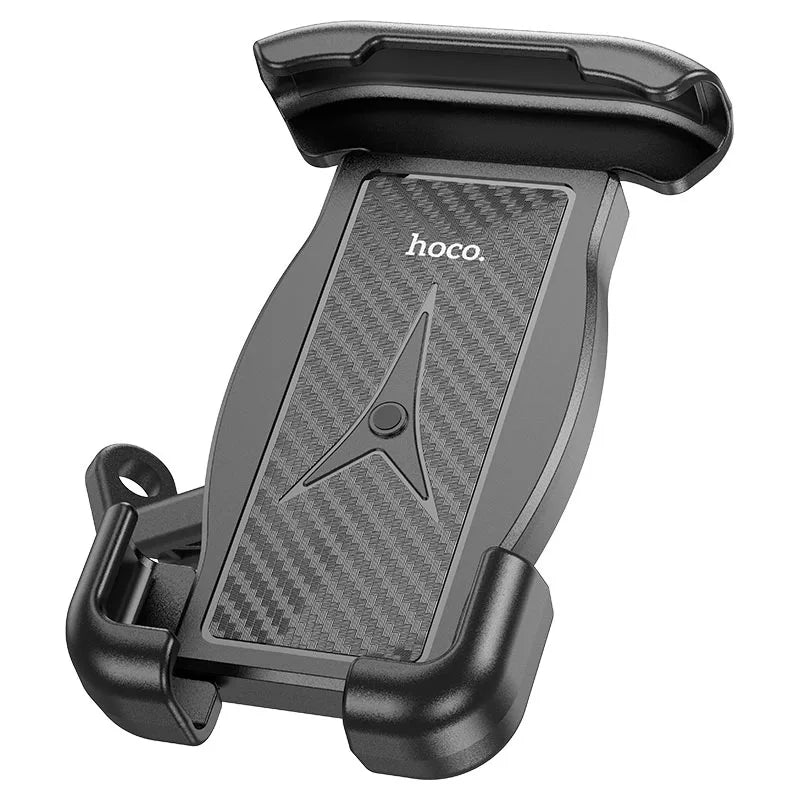 Black phone holder with 'hoco' branding on a white background