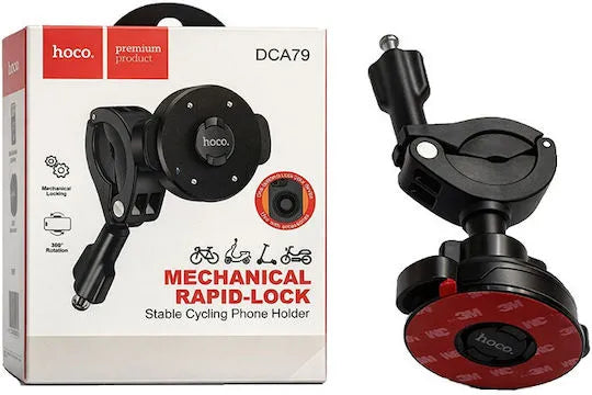 Hoco DCA79 Mechanical Rapid Lock Phone Holder retail box and handlebar bracket 