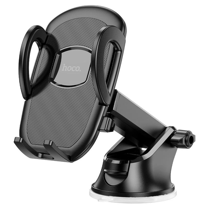 Black car phone holder with hoco branding on a white background