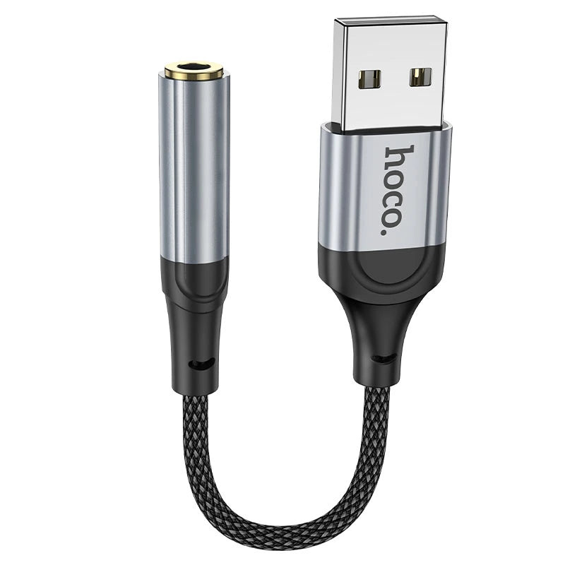 Hoco USB cable with audio connector on a white background - Lebtech Store
