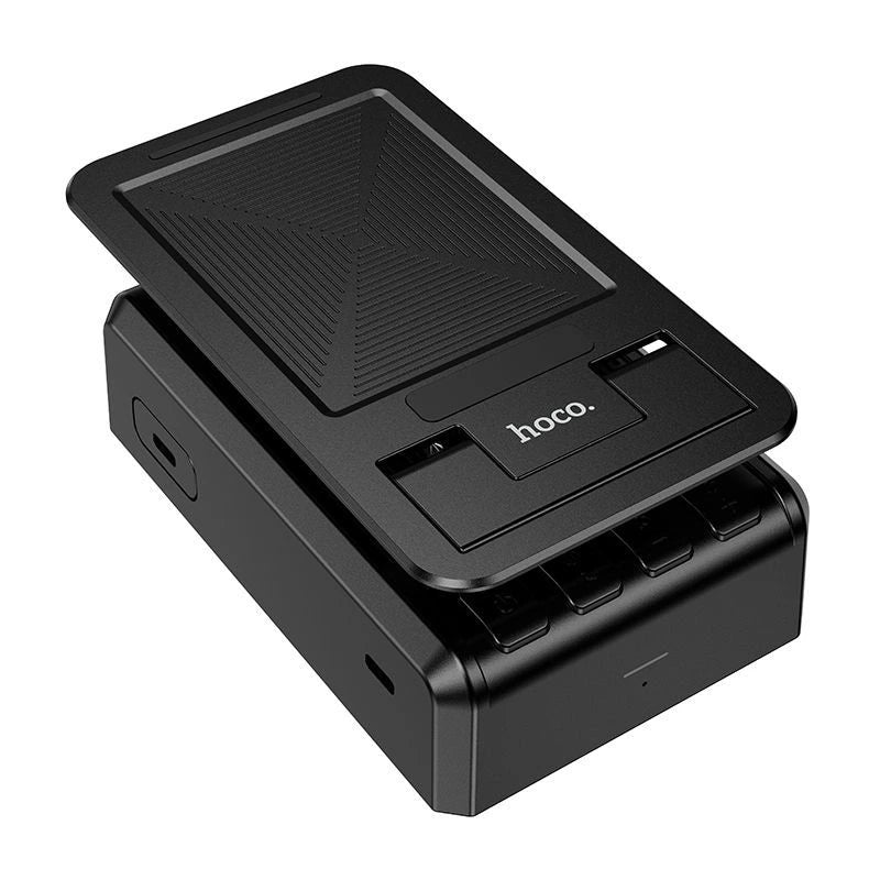 Black electronic device with 'hoco.' branding on a white background
