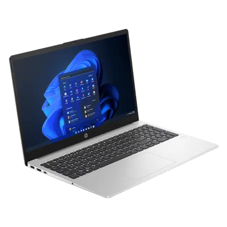 Laptop with a blue abstract design on the screen against a white background - Lebtech store
