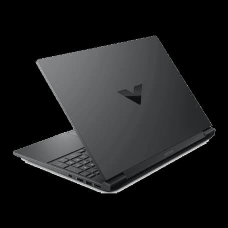 HP Victus 15 Gaming Laptop in Mica Silver featuring the V-logo design and backlit keyboard - LebTech Store Lebanon
