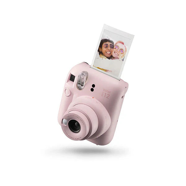 Fujifilm Instax Mini 12 Instant Camera in Blossom Pink with printed photo at Lebtech Store Lebanon.