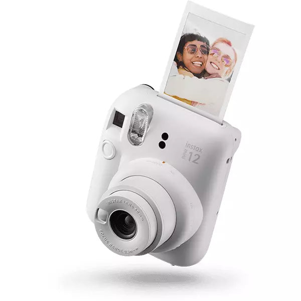 Fujifilm Instax Mini 12 Instant Camera in Clay White with printed photo at Lebtech Store Lebanon.