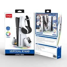ipega PG-P5S045H Multi-Functional RGB Charging Stand showing retail packaging and features for PS5 Slim - Lebtech Store Lebanon.
