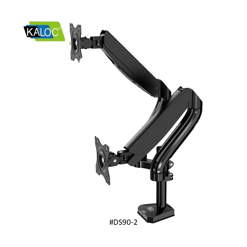 Kaloc DS90-2 dual monitor desk mount with gas spring arms and VESA plates, available at LebTech Store Lebanon with fast delivery to all regions including Beirut, Tripoli, and Saida