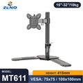 Zeno MT611 Single Monitor Arm specifications at LebTech Store Lebanon, showing support for 15-32 inch screens up to 10kg, a 415mm height adjustable pole, and VESA 75x75/100x100 compatibility for customers in Lebanon.