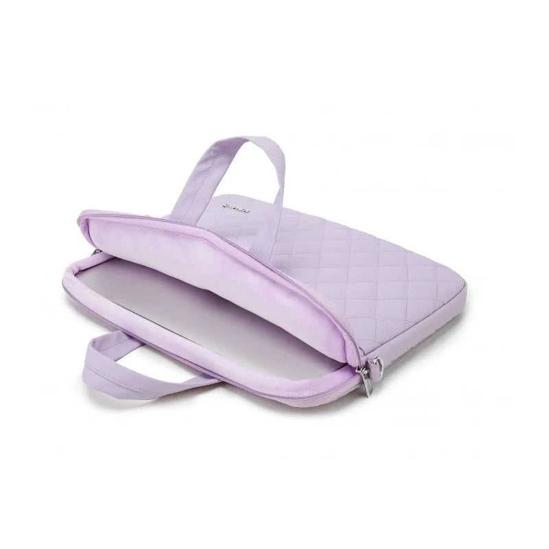 Purple laptop bag with a handle on a white background