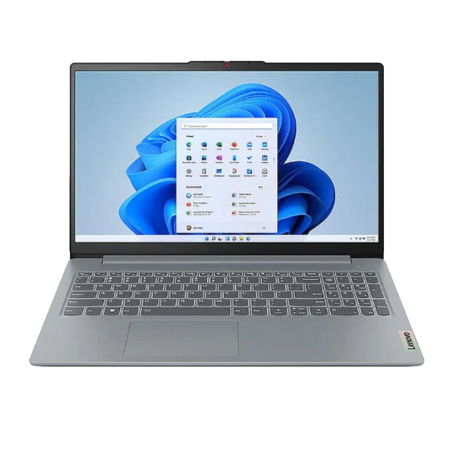 Laptop with a blue flower design on the screen on a white background - Lebtech store
