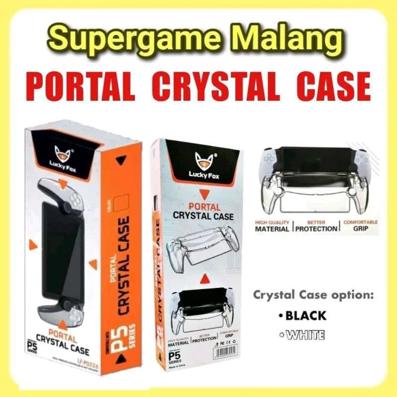 Lucky Fox LF-P526 Crystal Case packaging showing black and white color options, featuring ergonomic grip and 9H material — Lebtech Store Lebanon