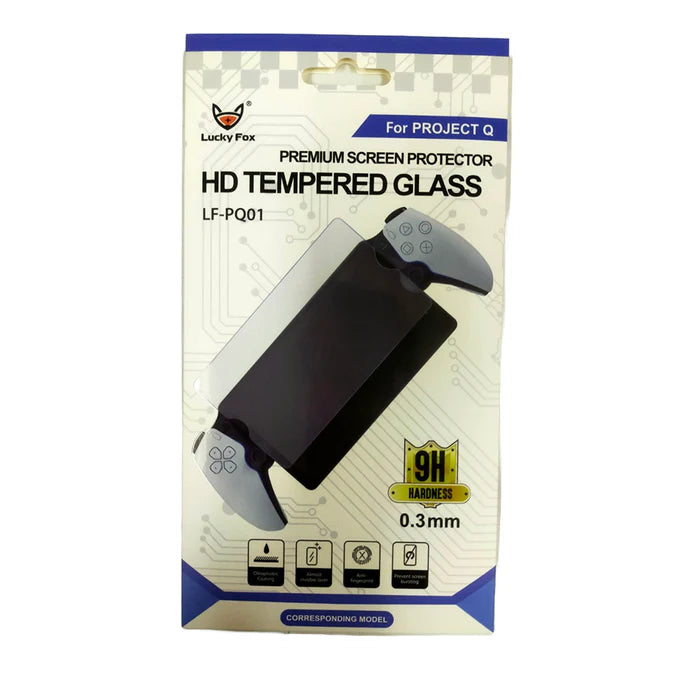Lucky Fox LF-PQ01 HD Tempered Glass packaging for PlayStation Portal (Project Q), 0.3mm thickness and 9H hardness — Lebtech Store Lebanon.