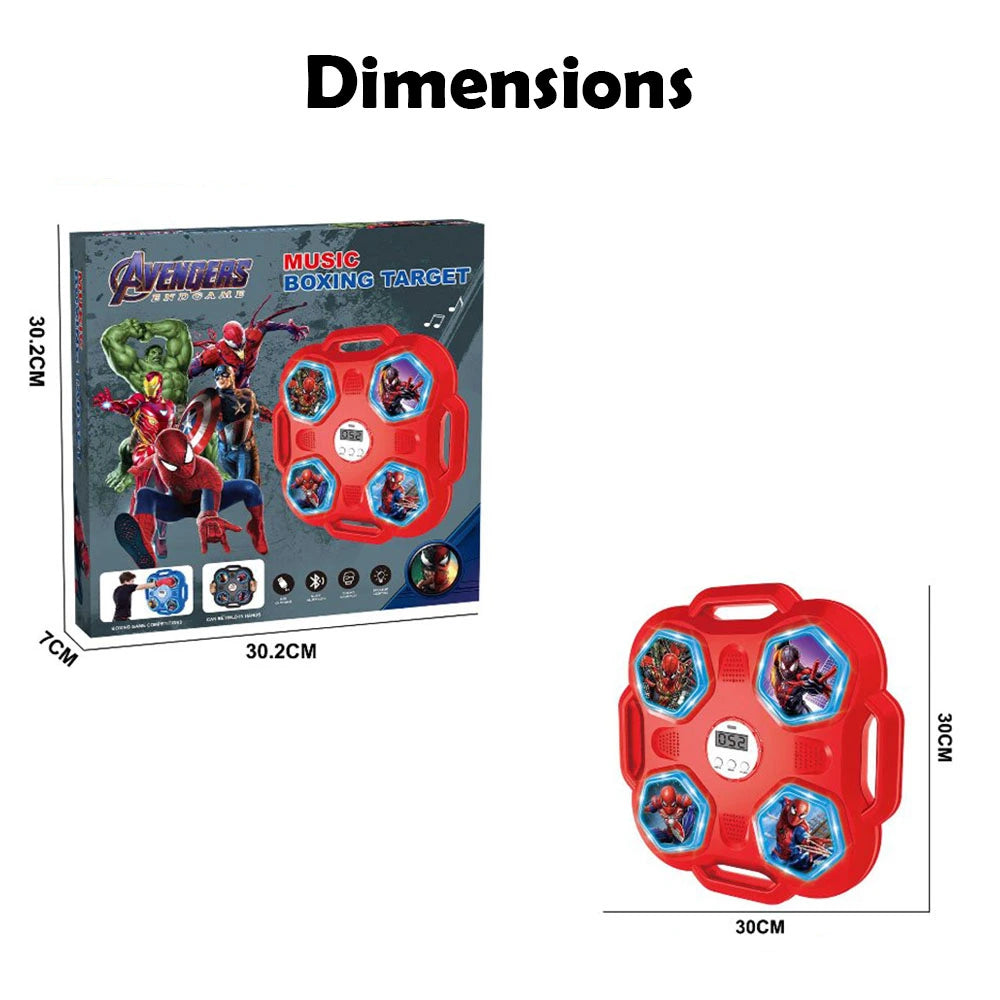 Smart Music Boxing Target showing product dimensions of 30cm and packaging size measurements - Lebtech Store.