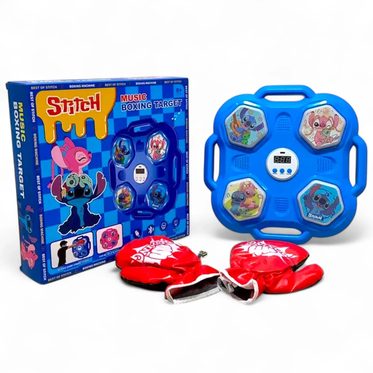 Smart Music Boxing Target kids bundle with retail packaging box and red training gloves - Lebtech Store.