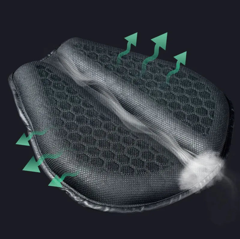• Petal Shaped Motorcycle Seat Cushion breathable 3D honeycomb mesh airflow view from Lebtech Store Lebanon
