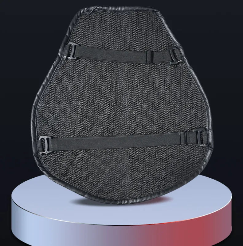 • Petal Shaped Motorcycle Seat Cushion dual adjustable mounting straps back view from Lebtech Store Lebanon
