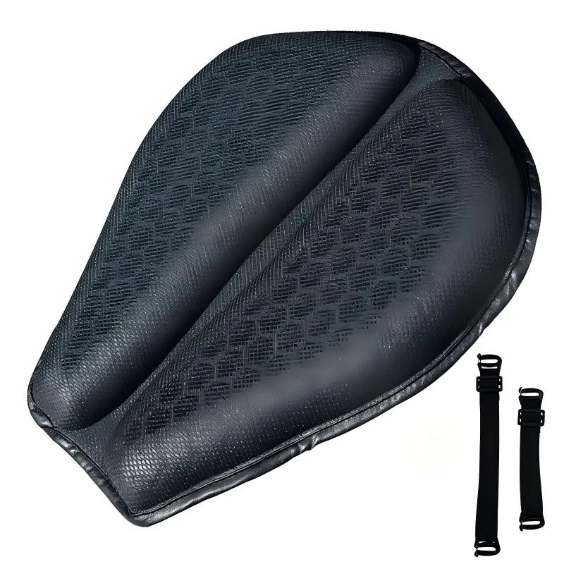 Petal Shaped Motorcycle Seat Cushion top textured view with unattached straps from Lebtech Store Lebanon