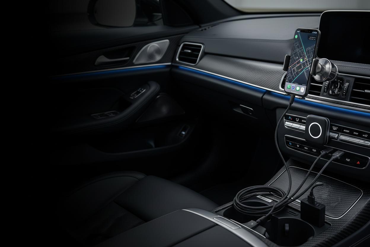 "Premium car accessories and tech gadgets"