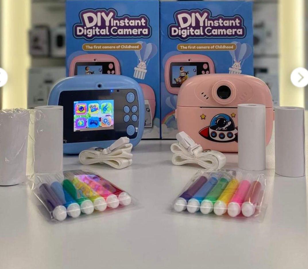 Kids Instant Print Digital Camera - 1080P with Thermal Printer & Coloring Pens
